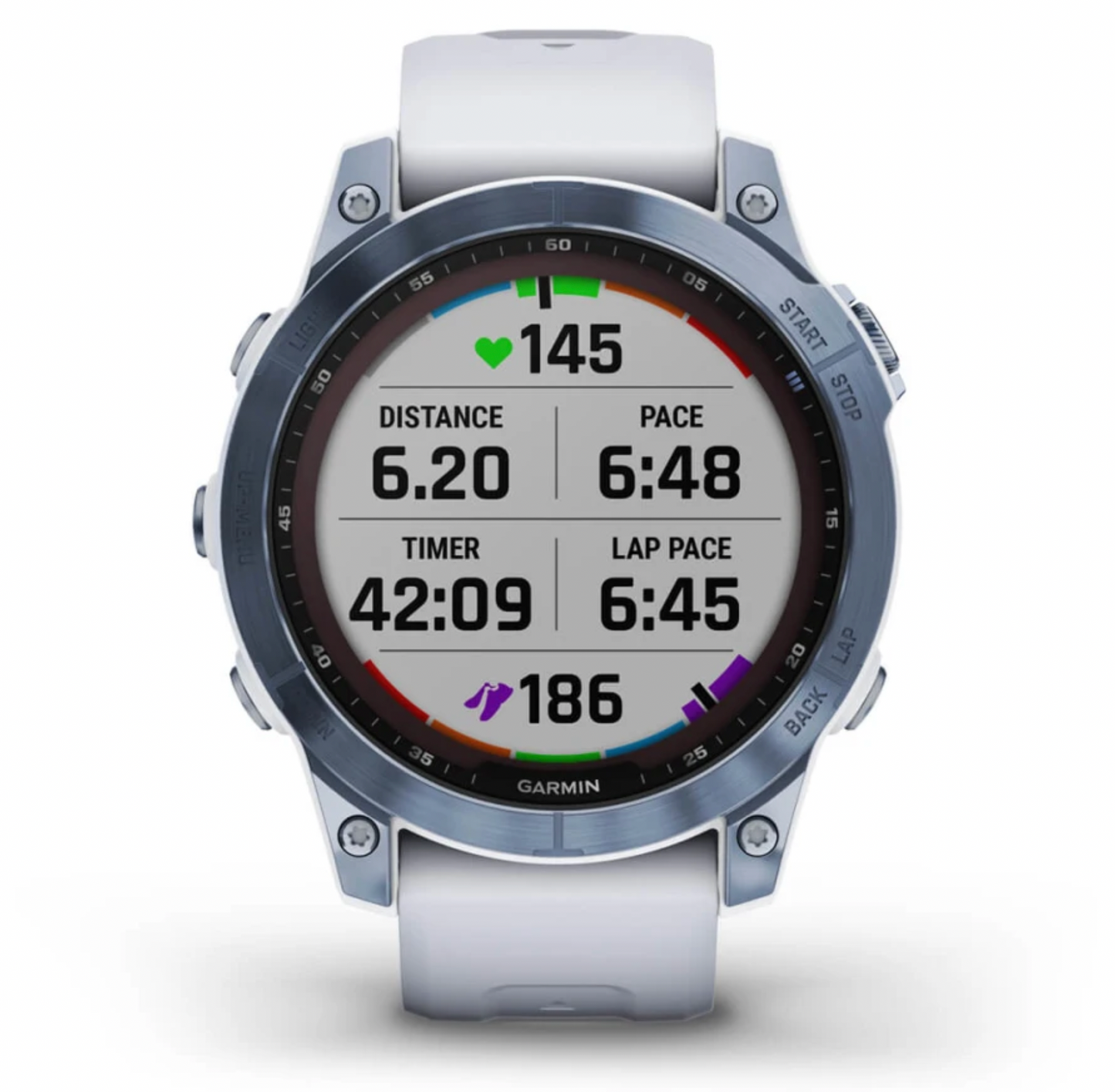 Fēnix® 7 – Sapphire Solar Edition Mineral Blue Titanium with Whitestone Band | Garmin | Luby