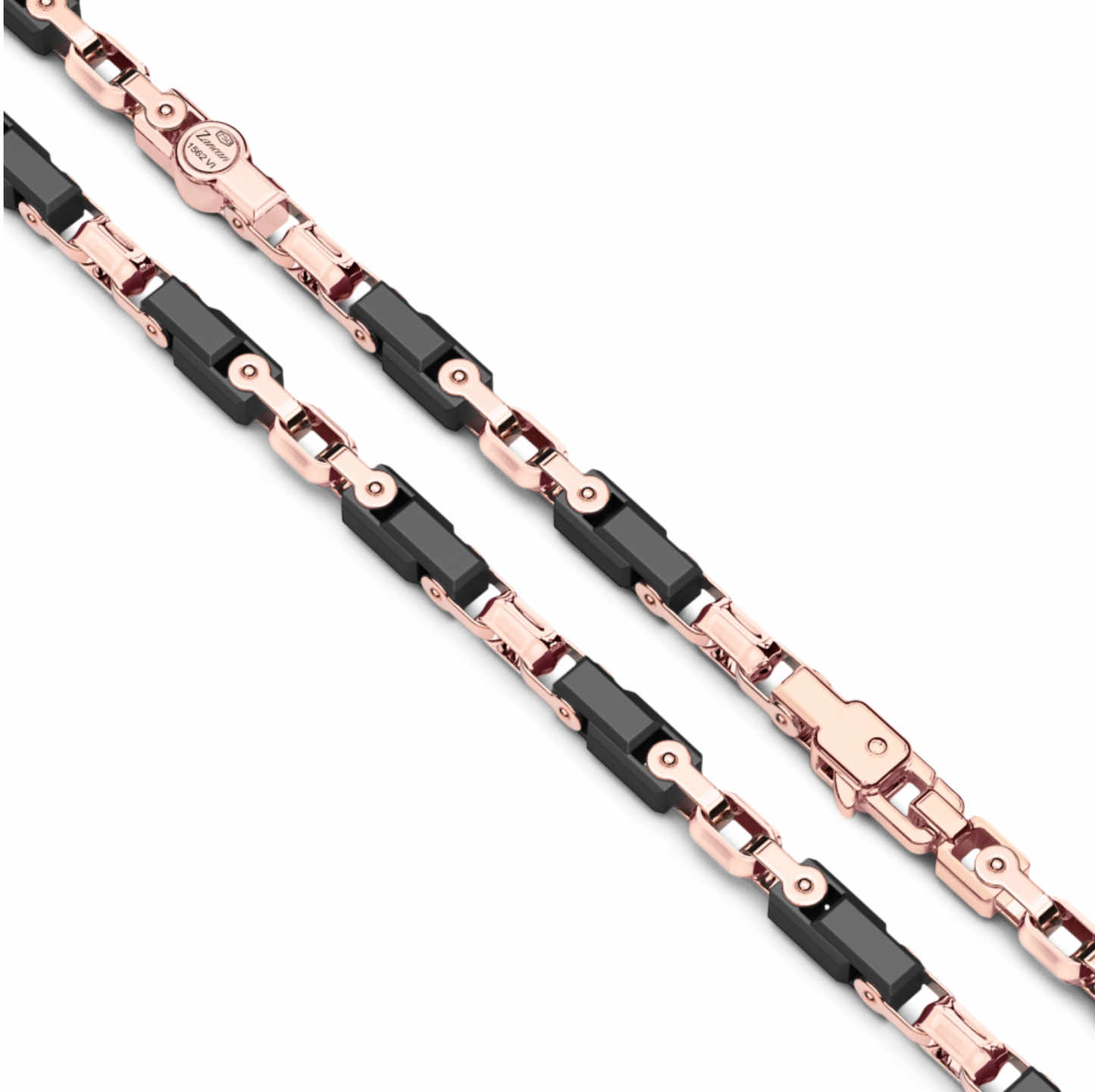 Zancan 18K Black Ceramic & Link Round Rose Gold Necklace | Zancan | Luby