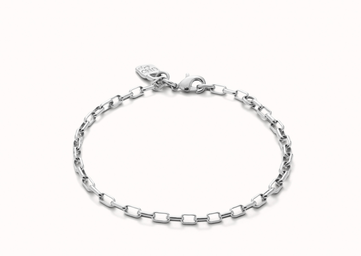 Sterling silver-plated bracelet with mid-sized links | Uno de 50 | Luby