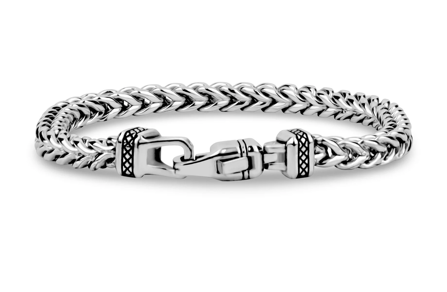 DETAILED ROUND FRANCO LINK BRACELET (5MM) | ARZ Steel | Luby