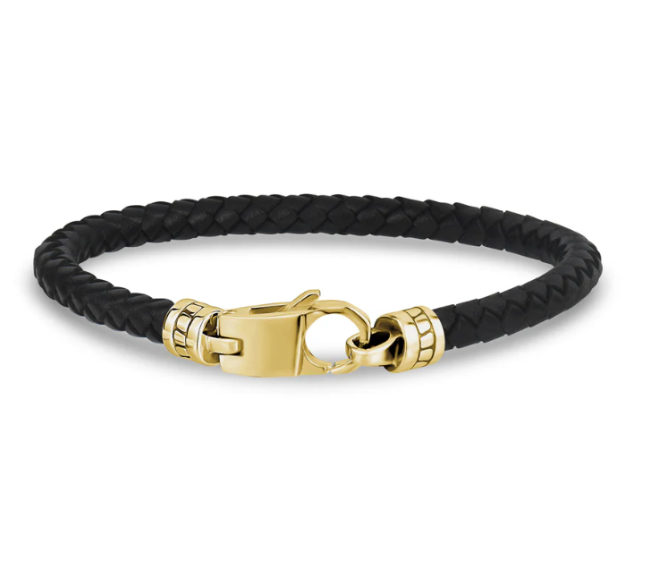 5MM BLACK LEATHER BRACELET | ARZ Steel | Luby