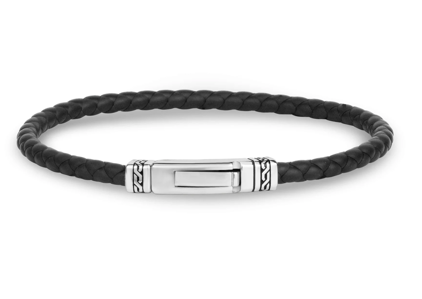 CUSTOM CLASP RUBBER BRACELET (4MM) Silver | ARZ Steel | Luby
