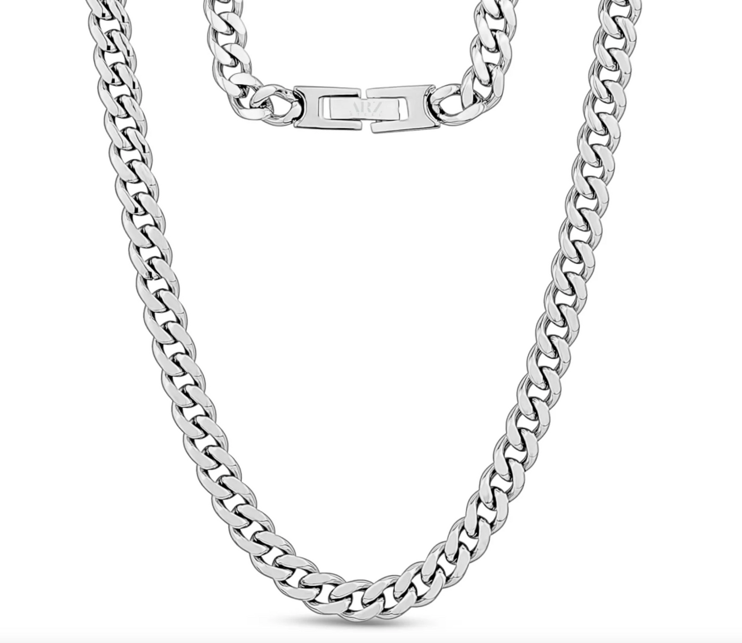 CUBAN LINK CHAIN (6MM) Silver | ARZ Steel | Luby