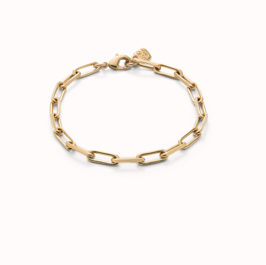 Pulsera con eslabones gandes bañada en oro 18k | Uno de 50 | Luby