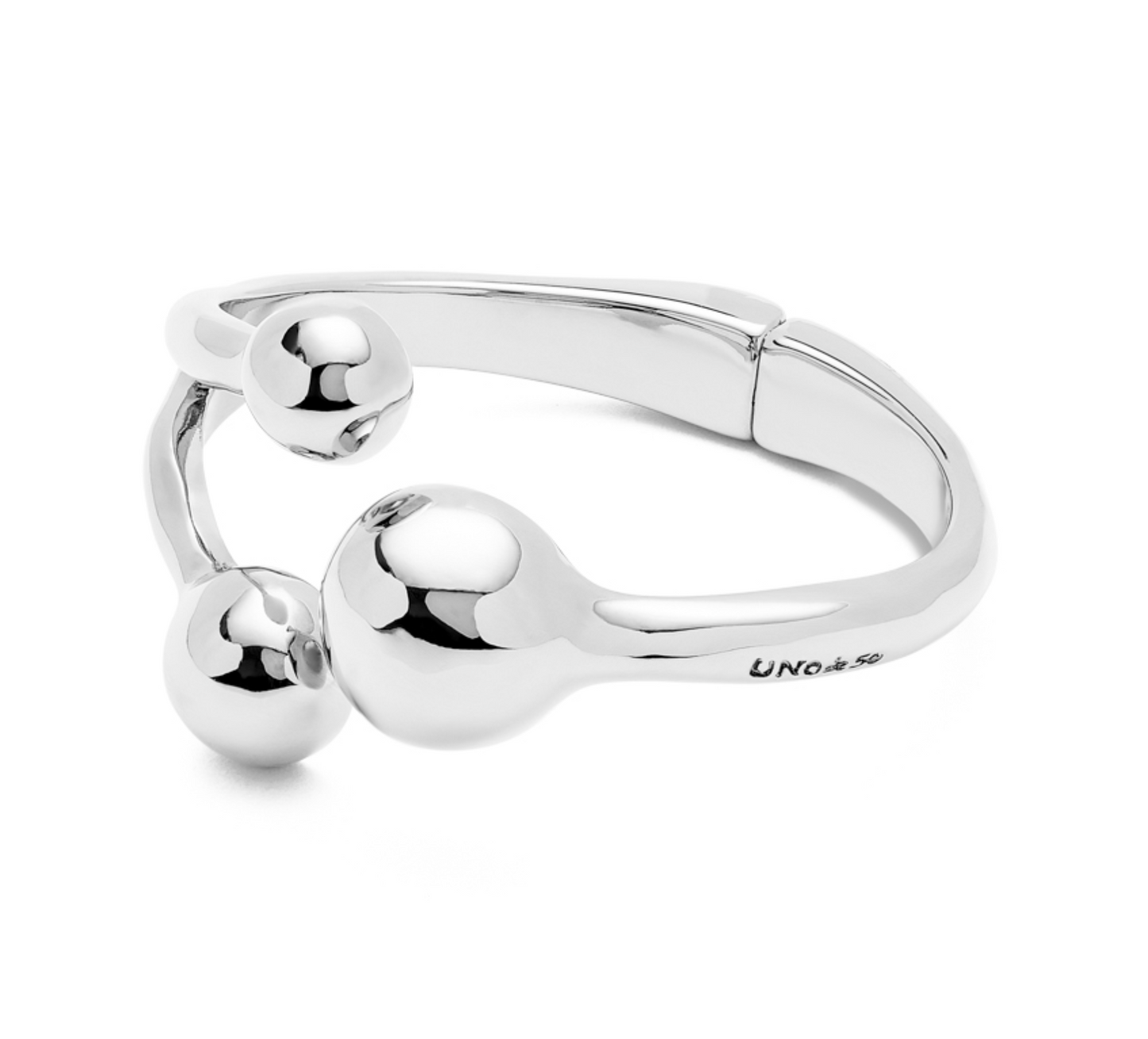 Ser Intrepida Rigid Bracelet with three sterling silver-plated beads | Uno de 50 | Luby