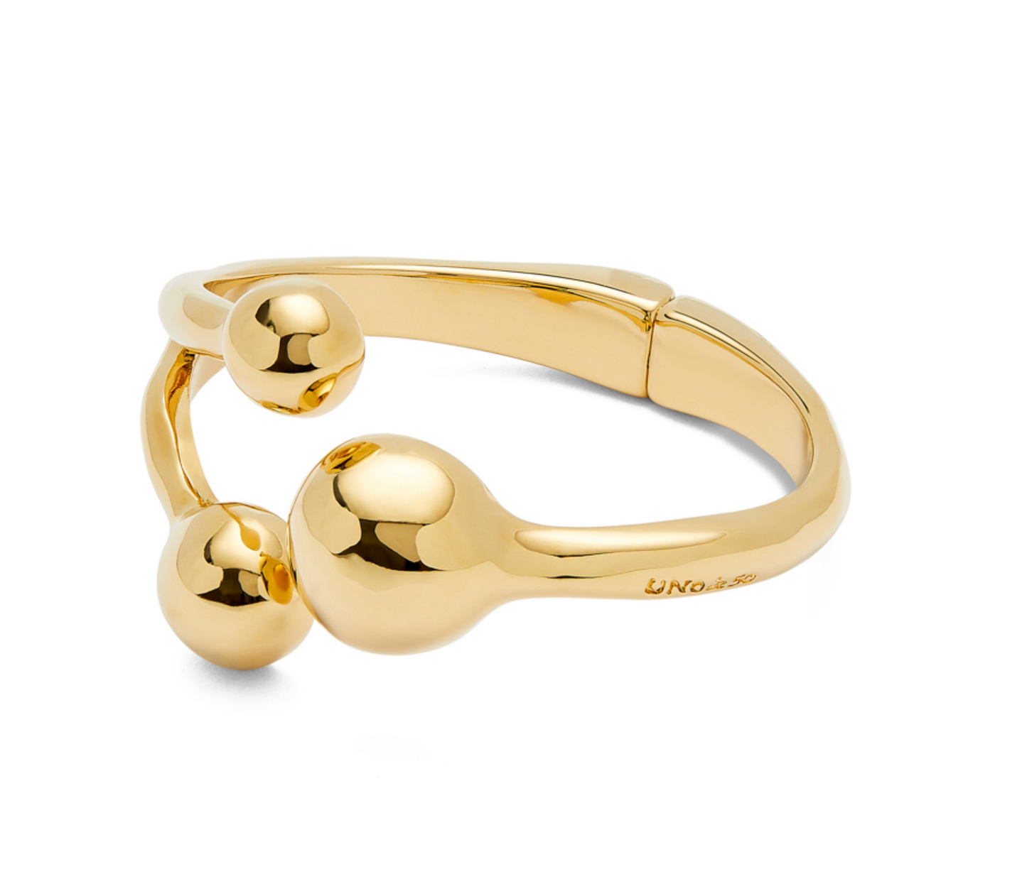 Ser Intrepida Rigid bracelet with three 18k Gold-Plated beads | Uno de 50 | Luby
