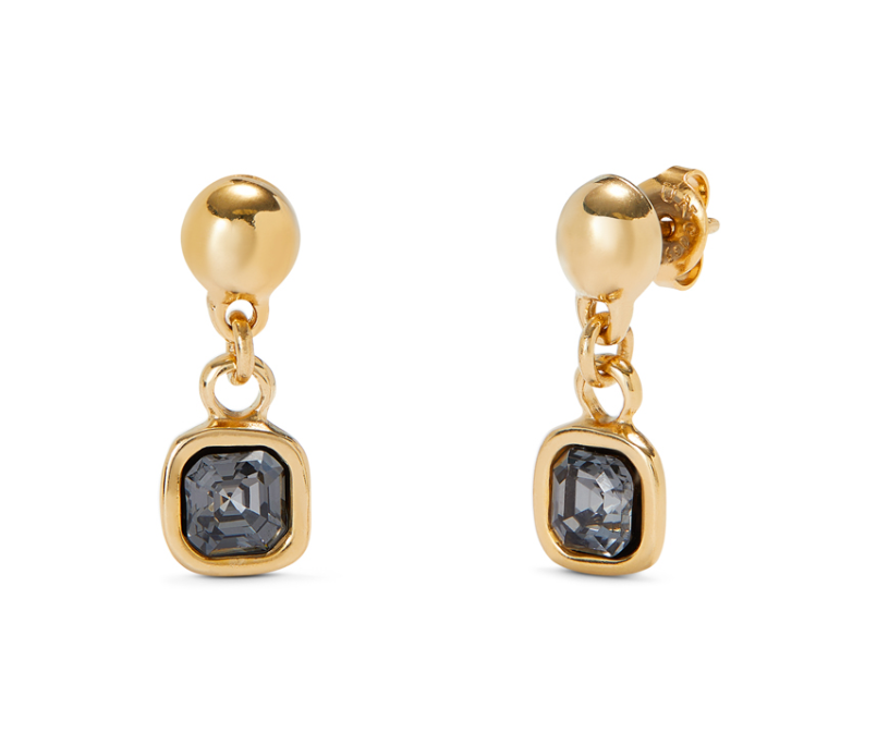 SER EXPRESIVA- 18K Gold-Plated Earring Black Stone | Uno de 50 | Luby