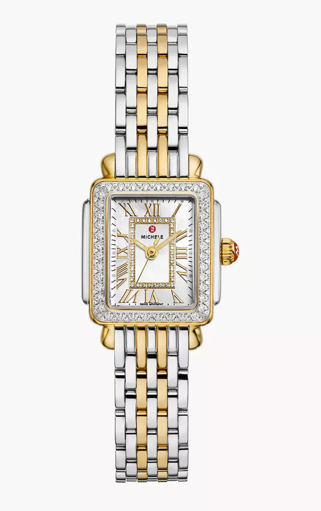 Deco Madison Mini Diamond Two-Tone 18K Gold-Plated Watch | Michele | Luby