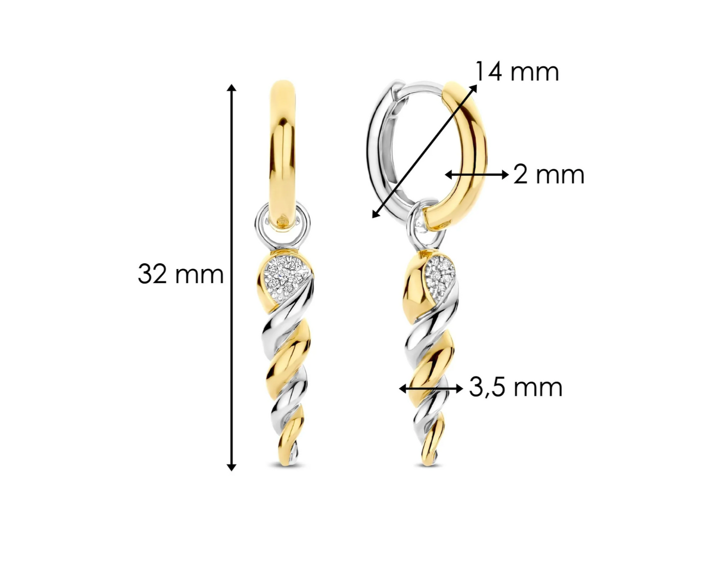 Ti Sento Gold-Plated Twisted Drop Earrings | Ti Sento Milano | Luby