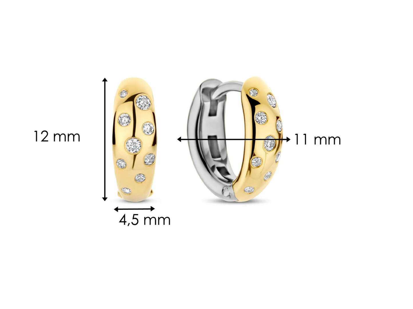 I SENTO Gold-Plated Silver Stardust Hoop Earrings 78006ZY | Ti Sento Milano | Luby