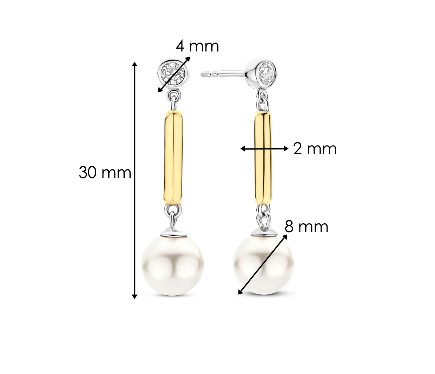 TI SENTO Gold-Plated Pearl Drop Earrings 78011YP | Ti Sento Milano | Luby