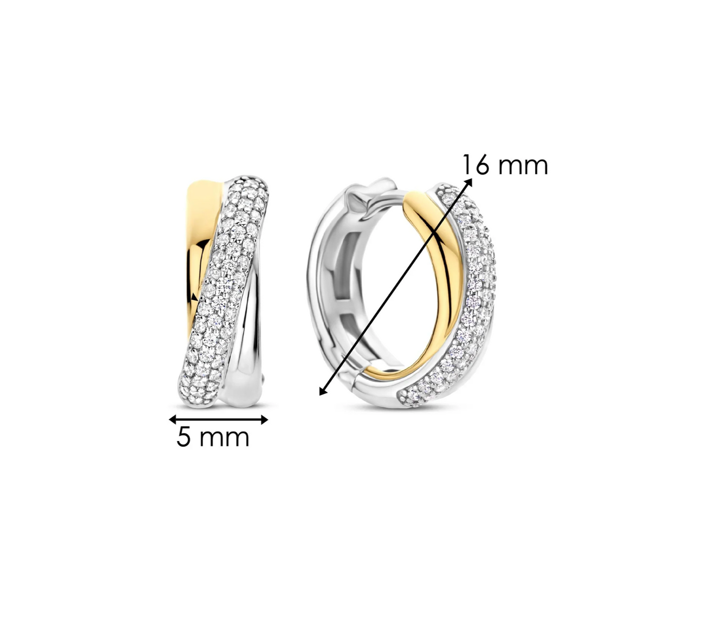 TI SENTO Gold-Plated Silver Twisted Hoop Earrings 78012ZY | Ti Sento Milano | Luby