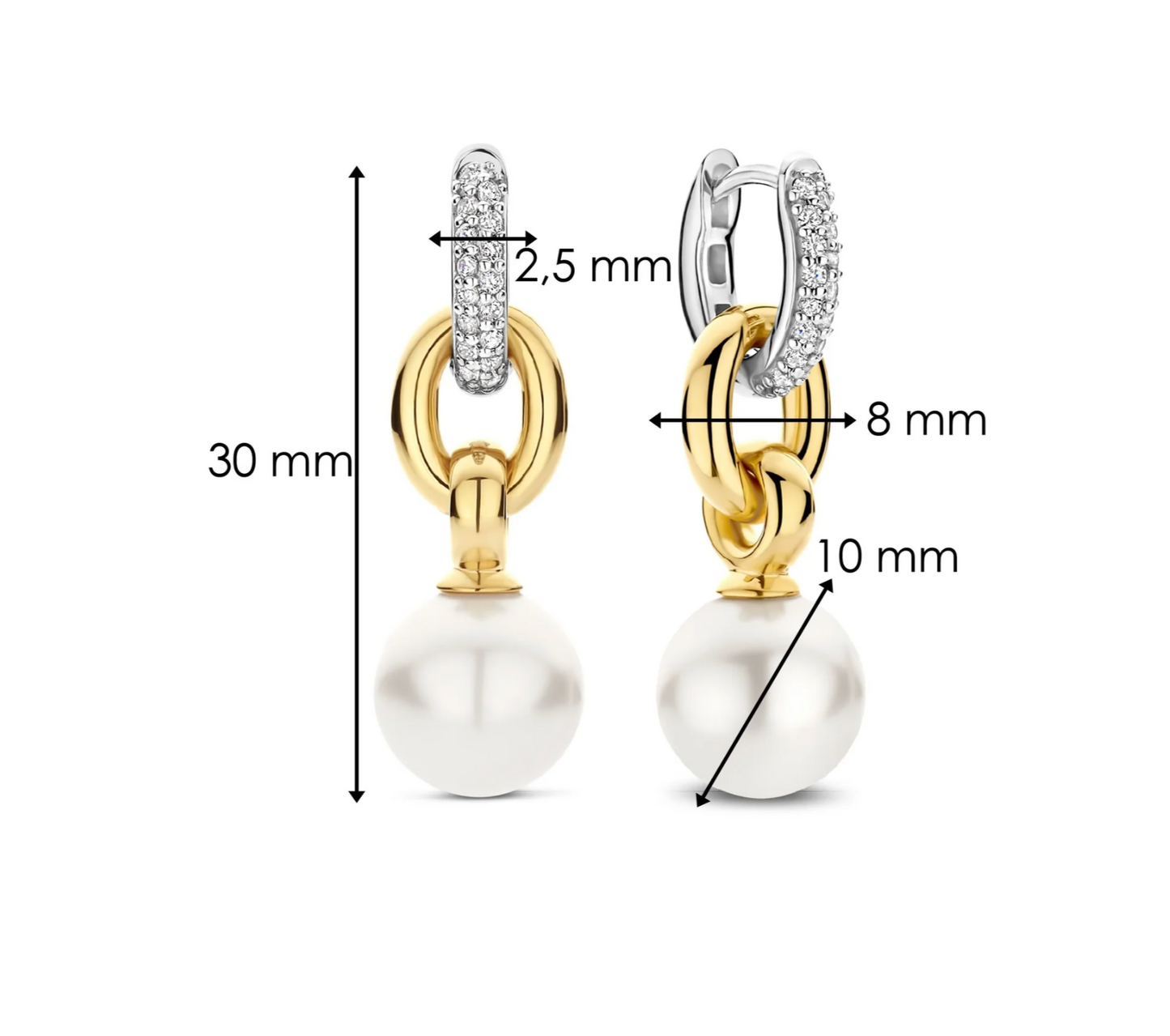 TI SENTO Gold-Plated Pearl Drop Earrings 78016YP | Ti Sento Milano | Luby