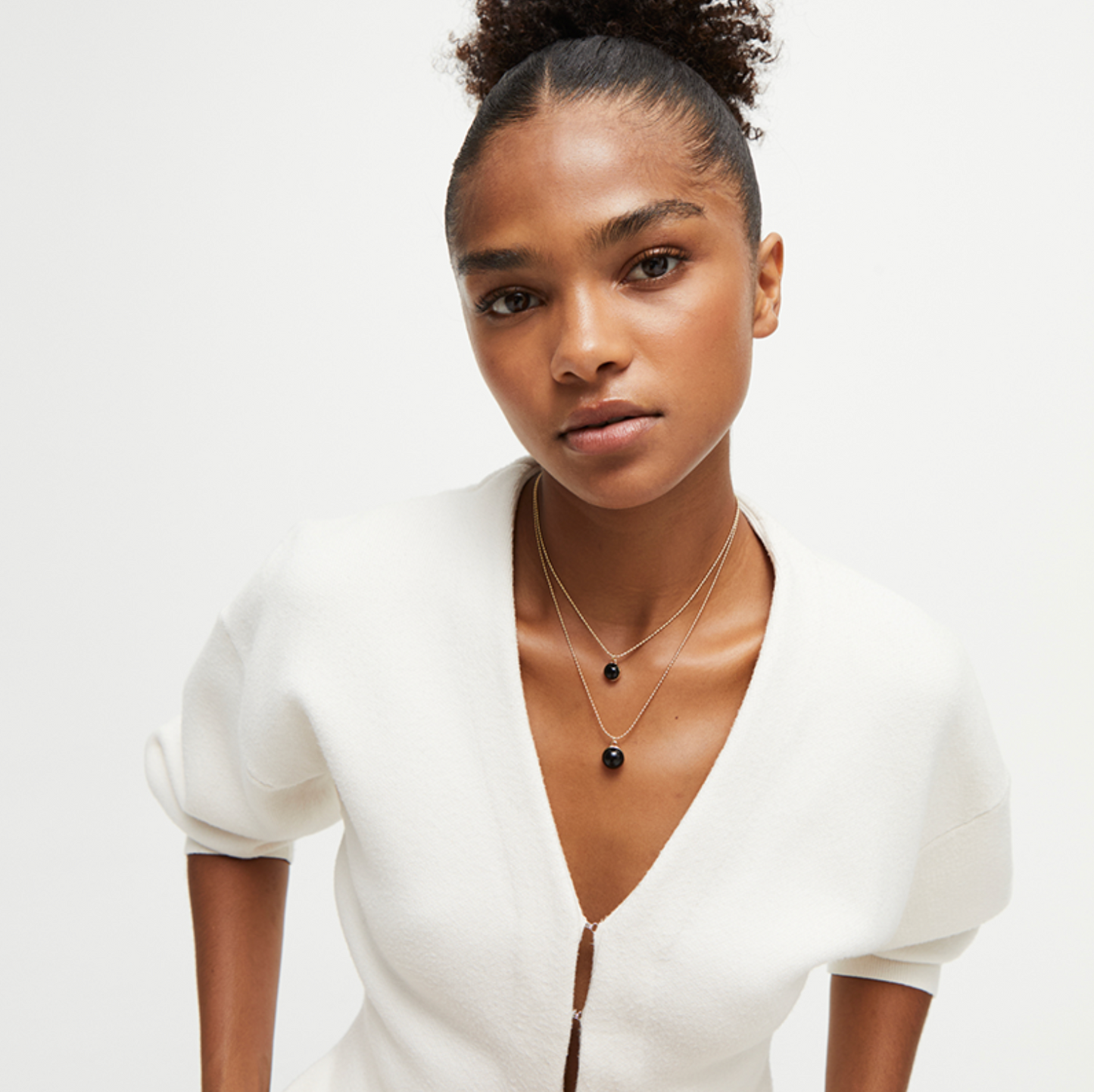 Ser Fascinante Black Murano Glass Necklace 18K Gold Plated | Uno de 50 | Luby