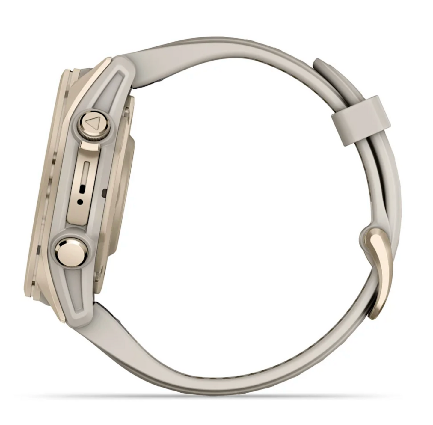 Fēnix® 8 – 43 mm, AMOLED Sapphire, Soft Gold with Fog Gray/Dark Sandstone Silicone Band | Garmin | Luby