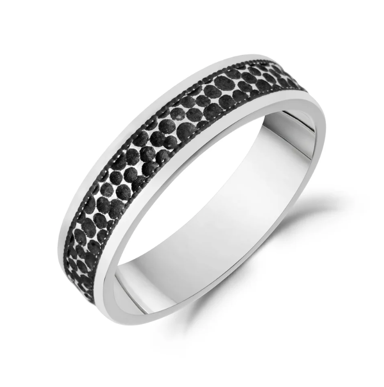TEXTURED HAMMERED STEEL BAND (5.5MM) | ARZ Steel | Luby