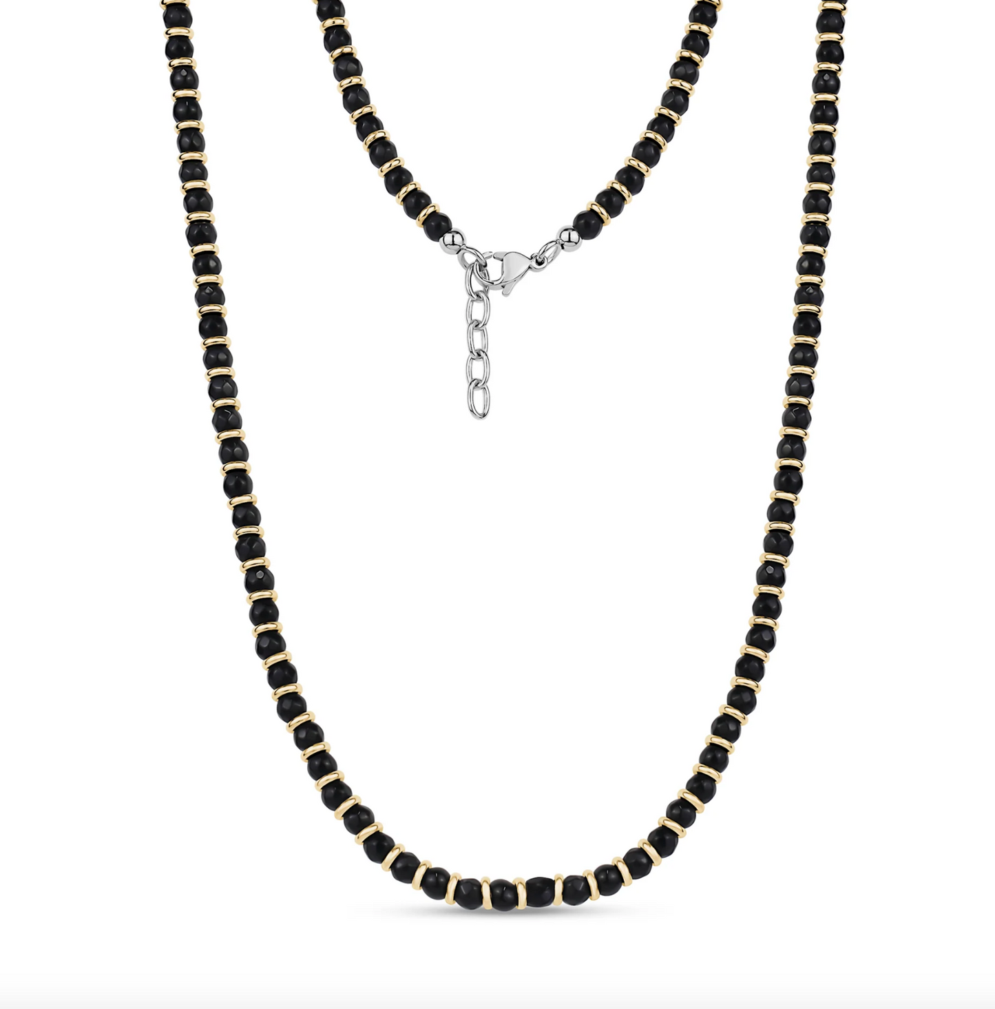 BLACK & GOLD BEAD NECKLACE | ARZ Steel | Luby