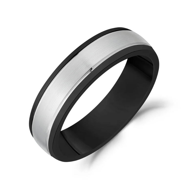 MATTE & POLISHED WEDDING BAND (6MM) | ARZ Steel | Luby
