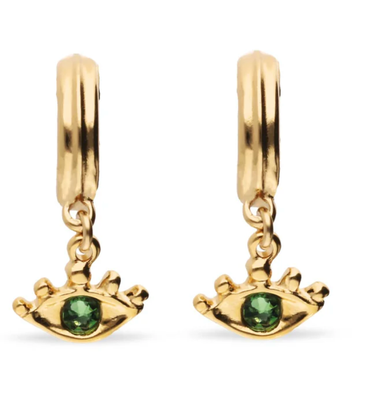 Pendientes de Ojos Colgantes Bañado en Oro 18K | Uno de 50 | Luby