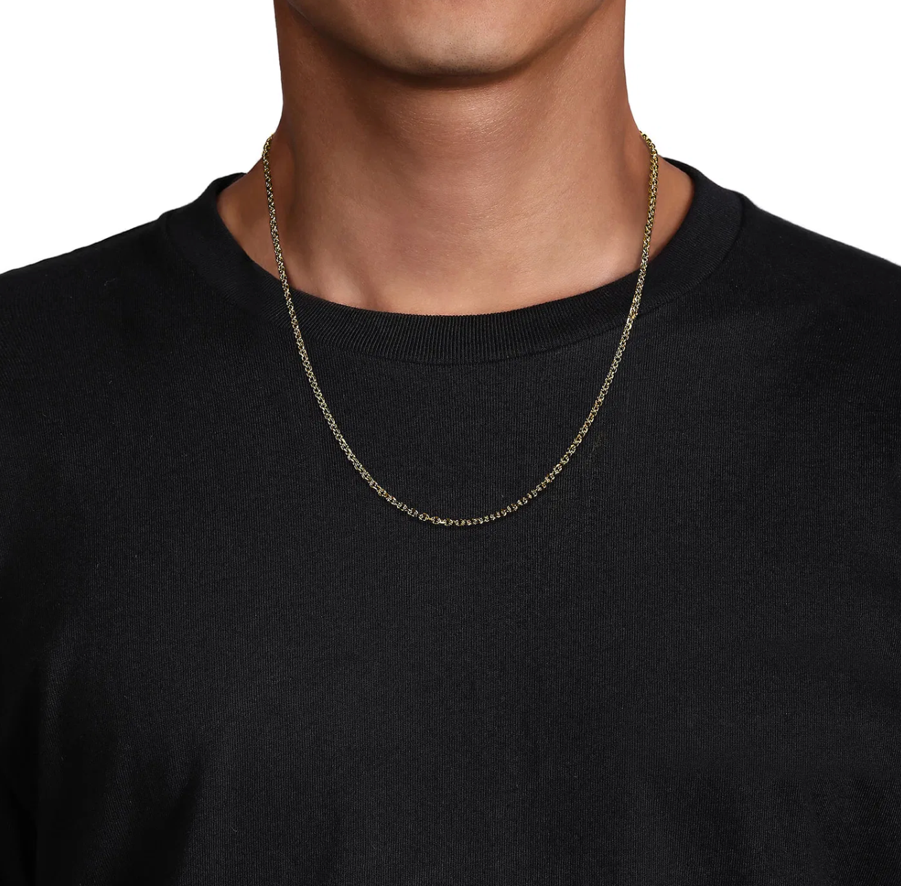 22 Inch 14K Yellow Gold Hollow Men's Link Chain Necklace | Gabriel & Co. Men's | Luby