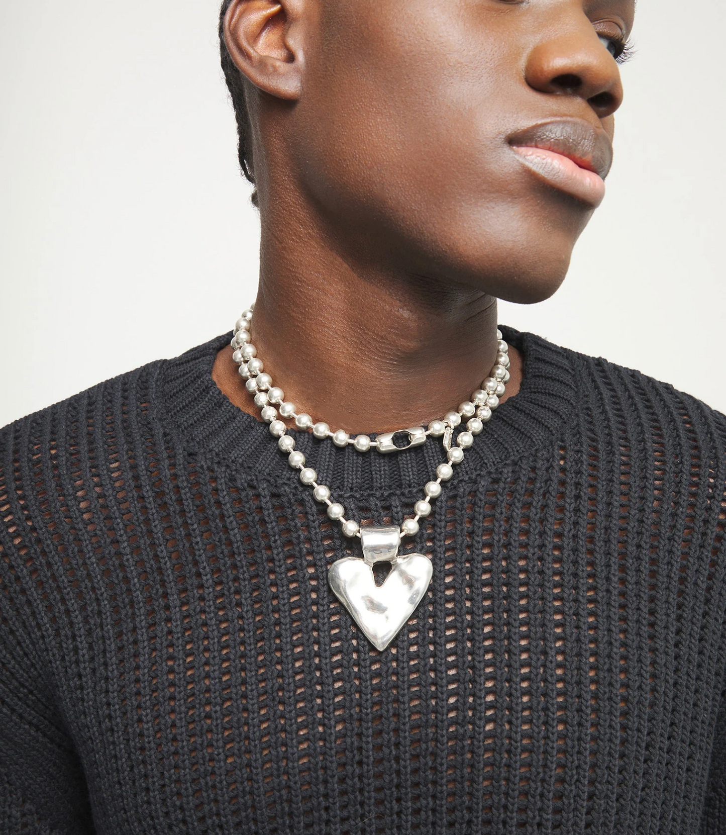 Long necklace with beads and heart detail | Uno de 50 | Luby