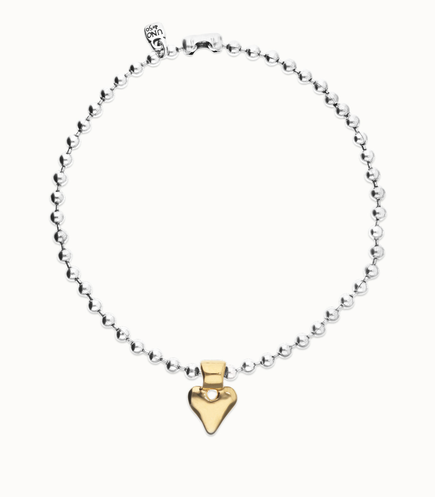 Bead necklace with heart detail | Uno de 50 | Luby