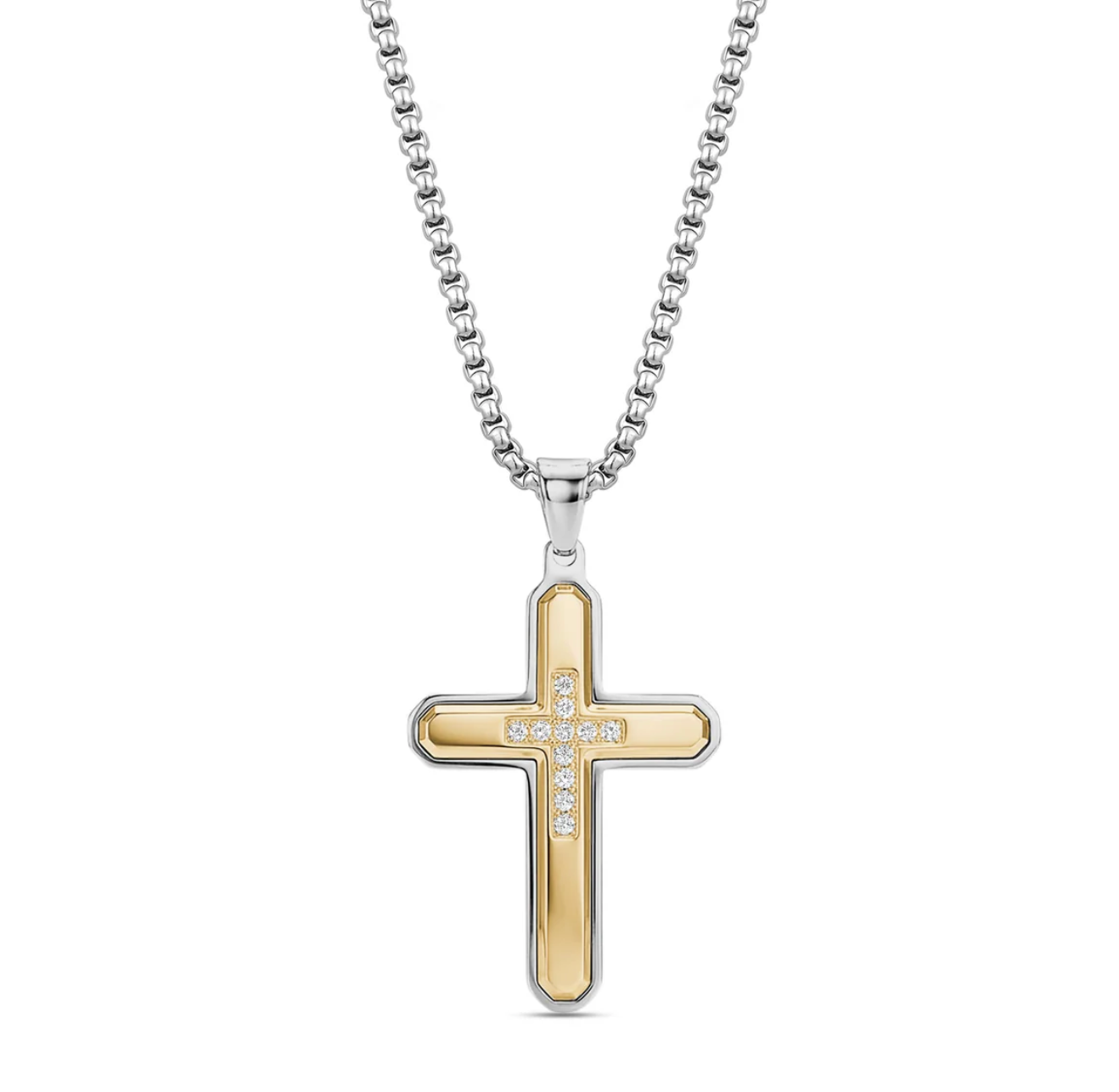 DUAL TONE CROSS PENDANT