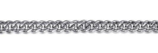 7 MM 925 Sterling Silver Solid Mens Cuban Link Chain with Diamond Cut Bracelet | Gabriel & Co. Men's | Luby