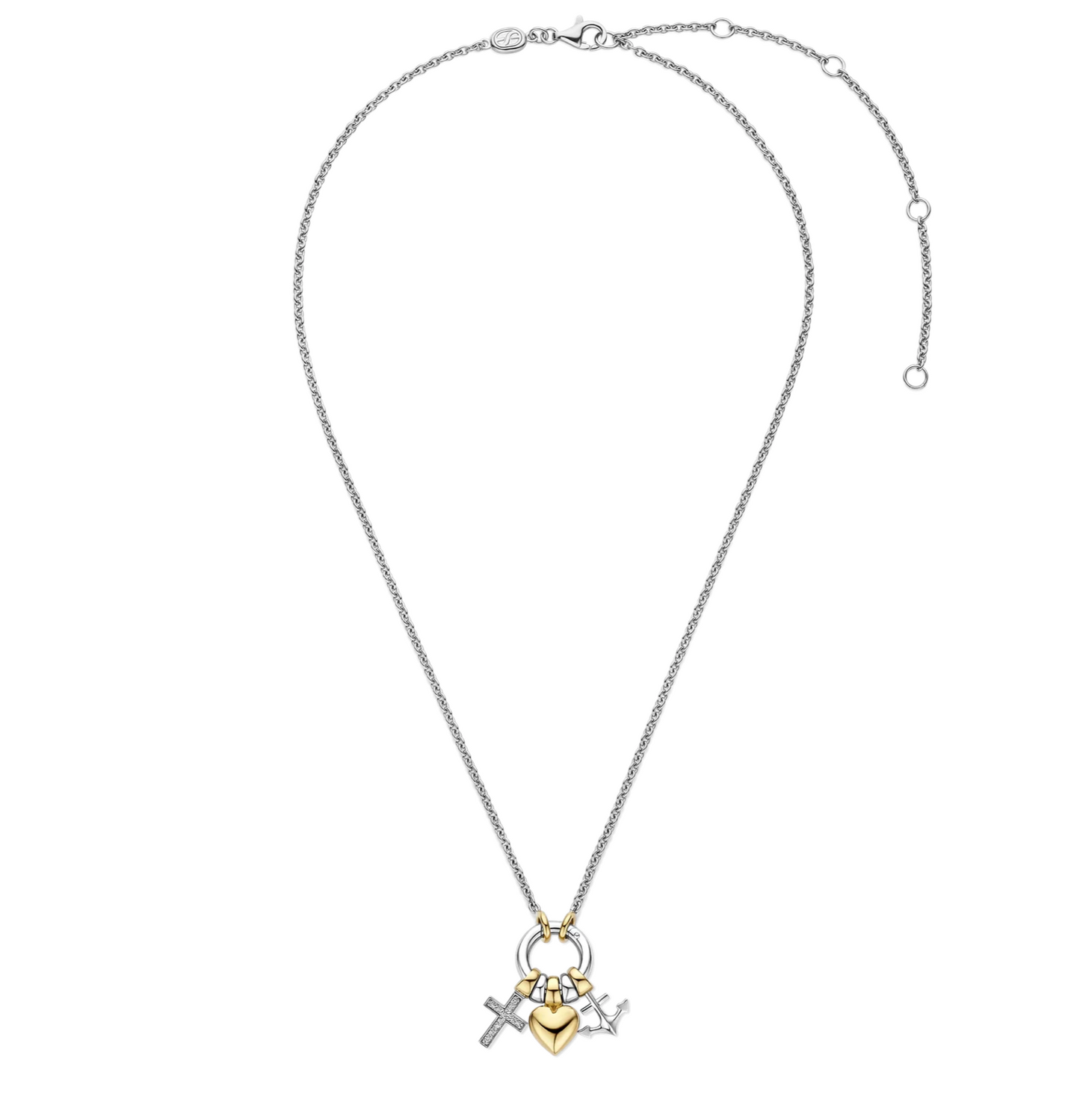 Ti Sento Three Meaningful Charms Necklace