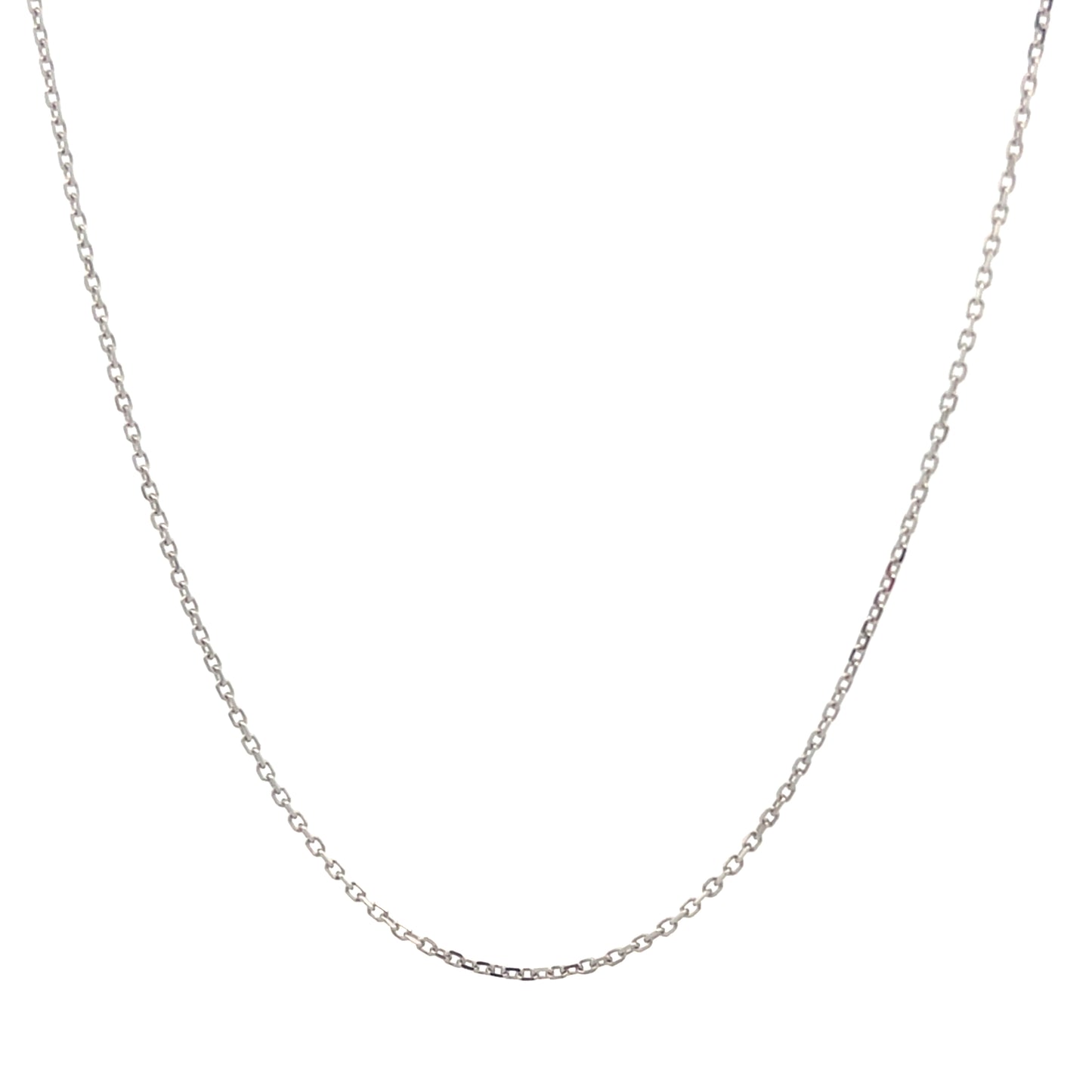 14K White Gold Rolo Slim Chain | Luby Gold Collection | Luby