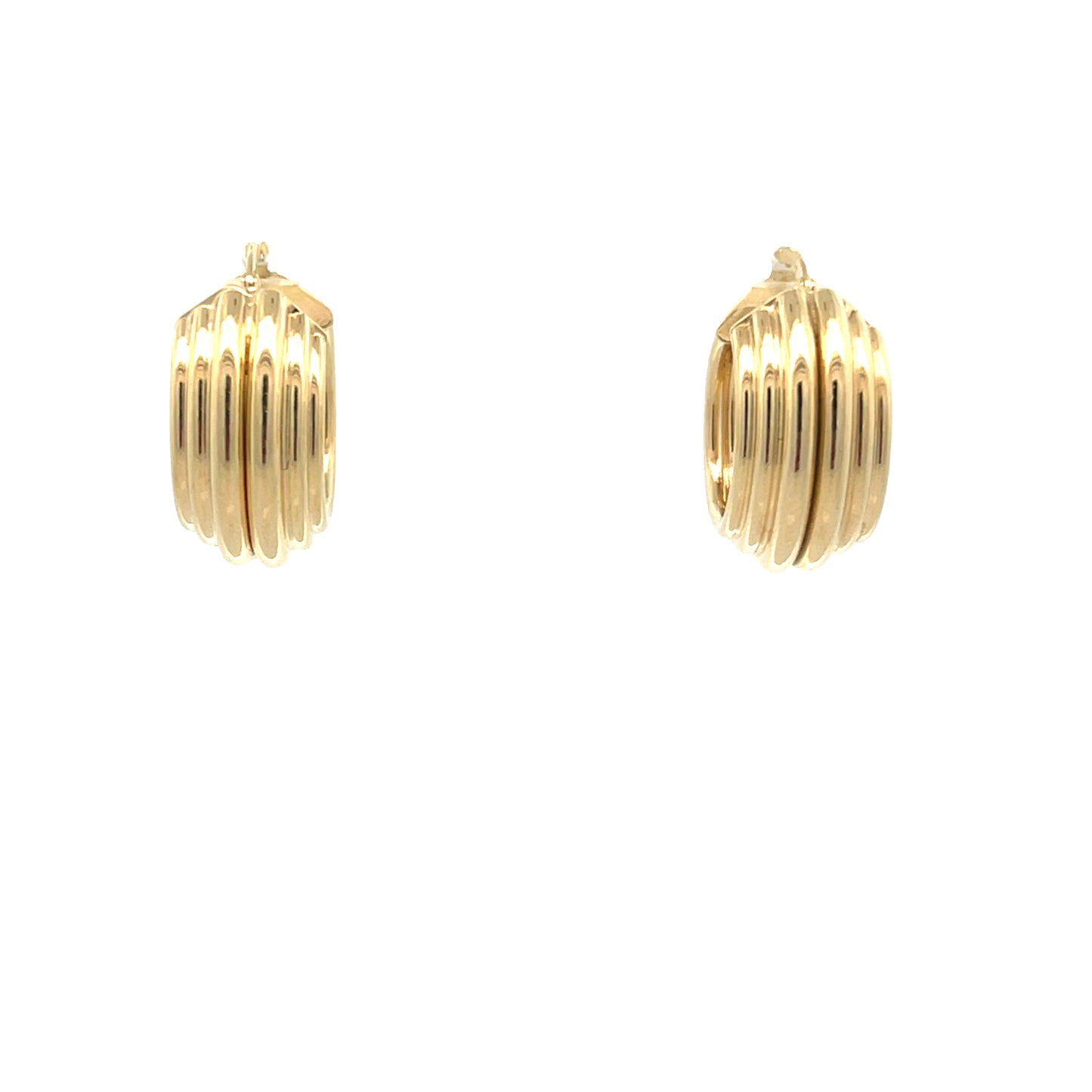 14K Gold Multi Lines Hoops | Luby Gold Collection | Luby