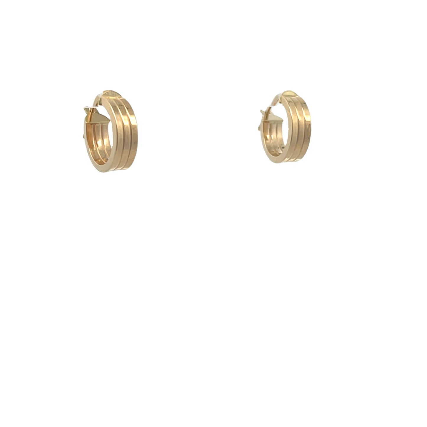14K Gold Lines Chunky Hoops | Luby Gold Collection | Luby
