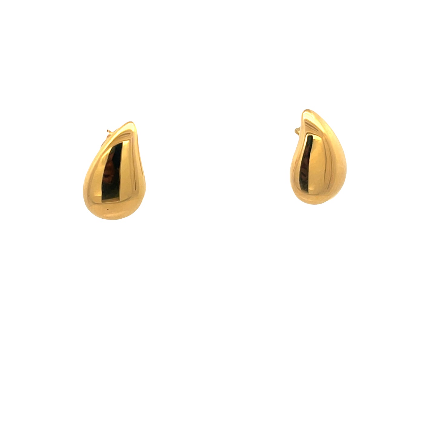 14k Gold Flat Teardrop Stud Earring | Luby Gold Collection | Luby