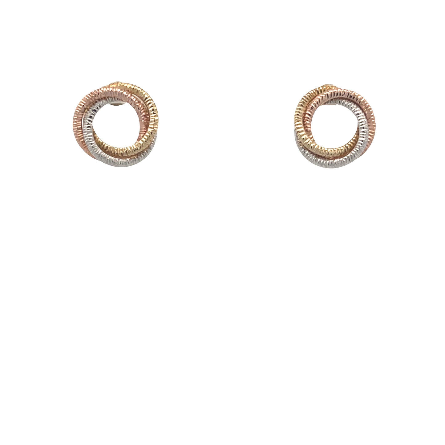 14K 3/C Gold Twisted Stud Earrings | Luby Gold Collection | Luby