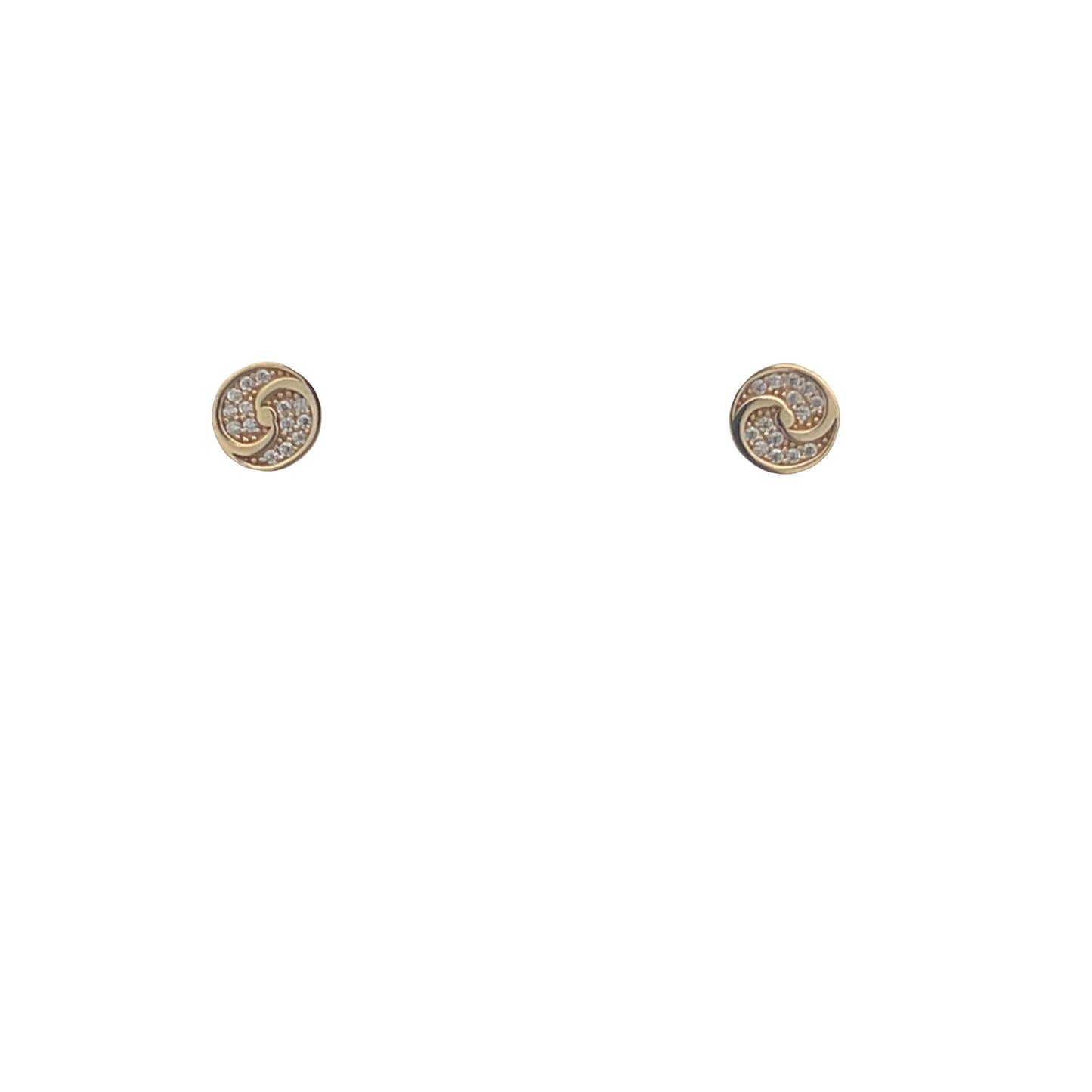 14K Gold Swirl Earrings Stud | Luby Gold Collection | Luby