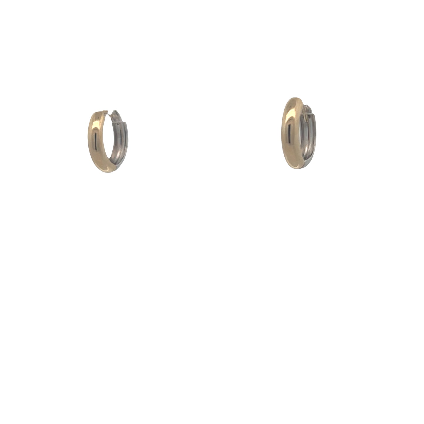 14K Gold 2-tone Hoops Reversible | Luby Gold Collection | Luby