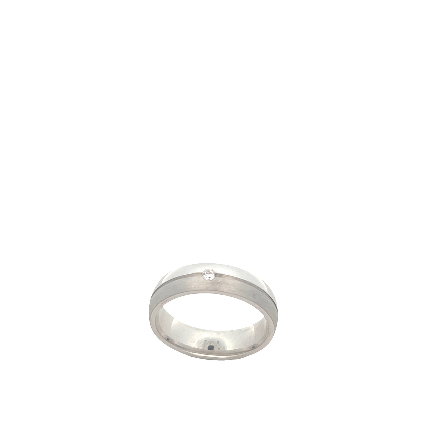 Suspiria Men Wedding Band 925 with 1 CZ Shine and Matte | Suspiria | Luby