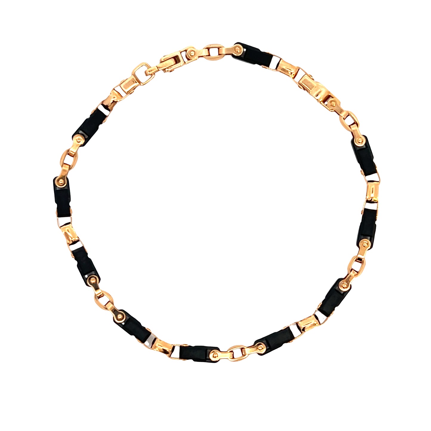 Zancan 18K Black Ceramic & Link Round Rose Gold Bracelet | Zancan | Luby
