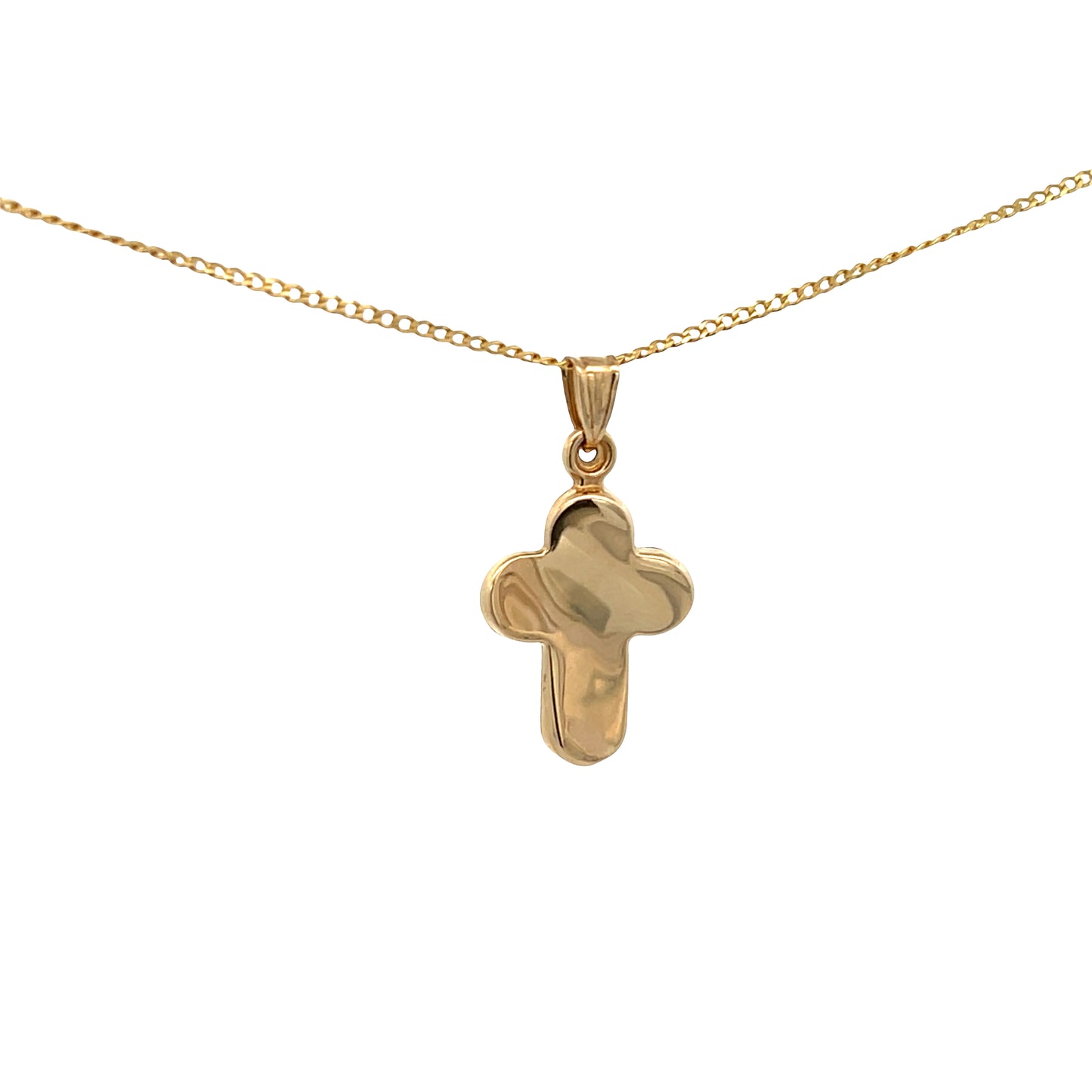 14K Gold Wave Cross Pendant | Luby Gold Collection | Luby