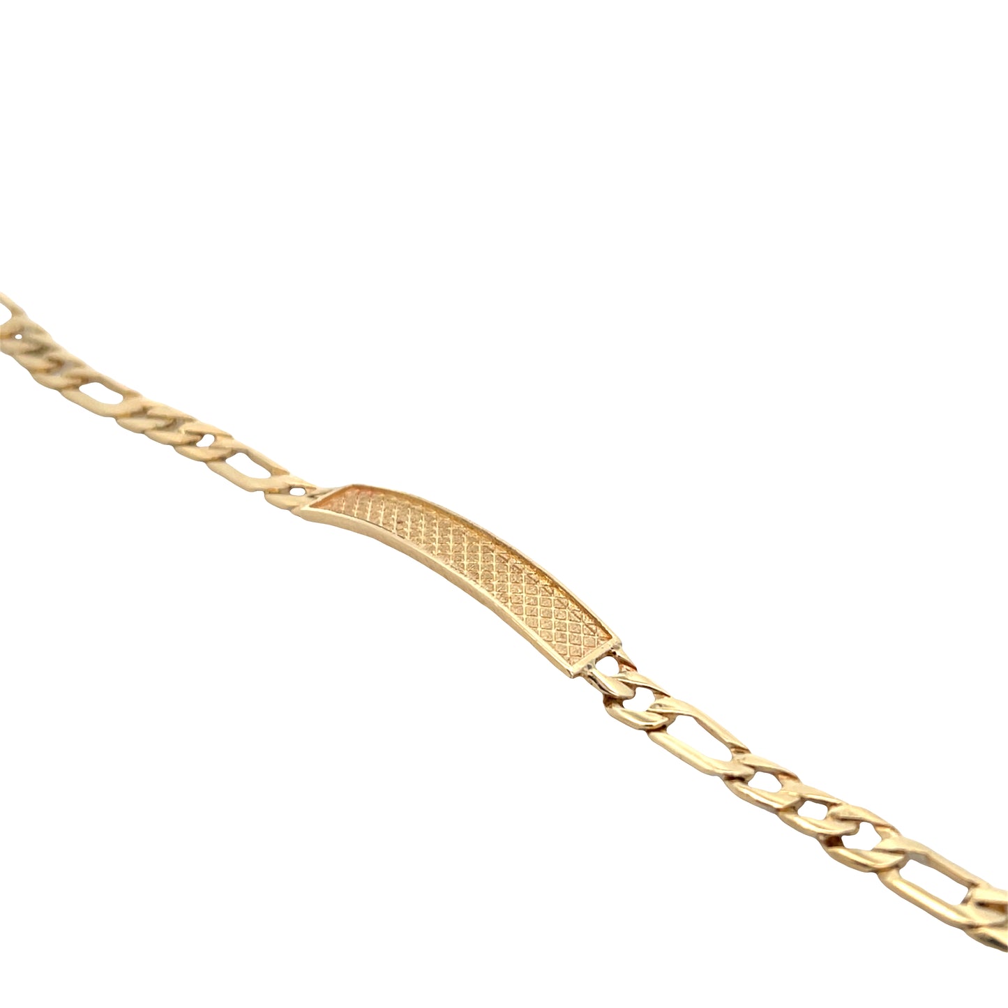 14K Gold Engraving Figaro Bracelet | Luby Gold Collection | Luby