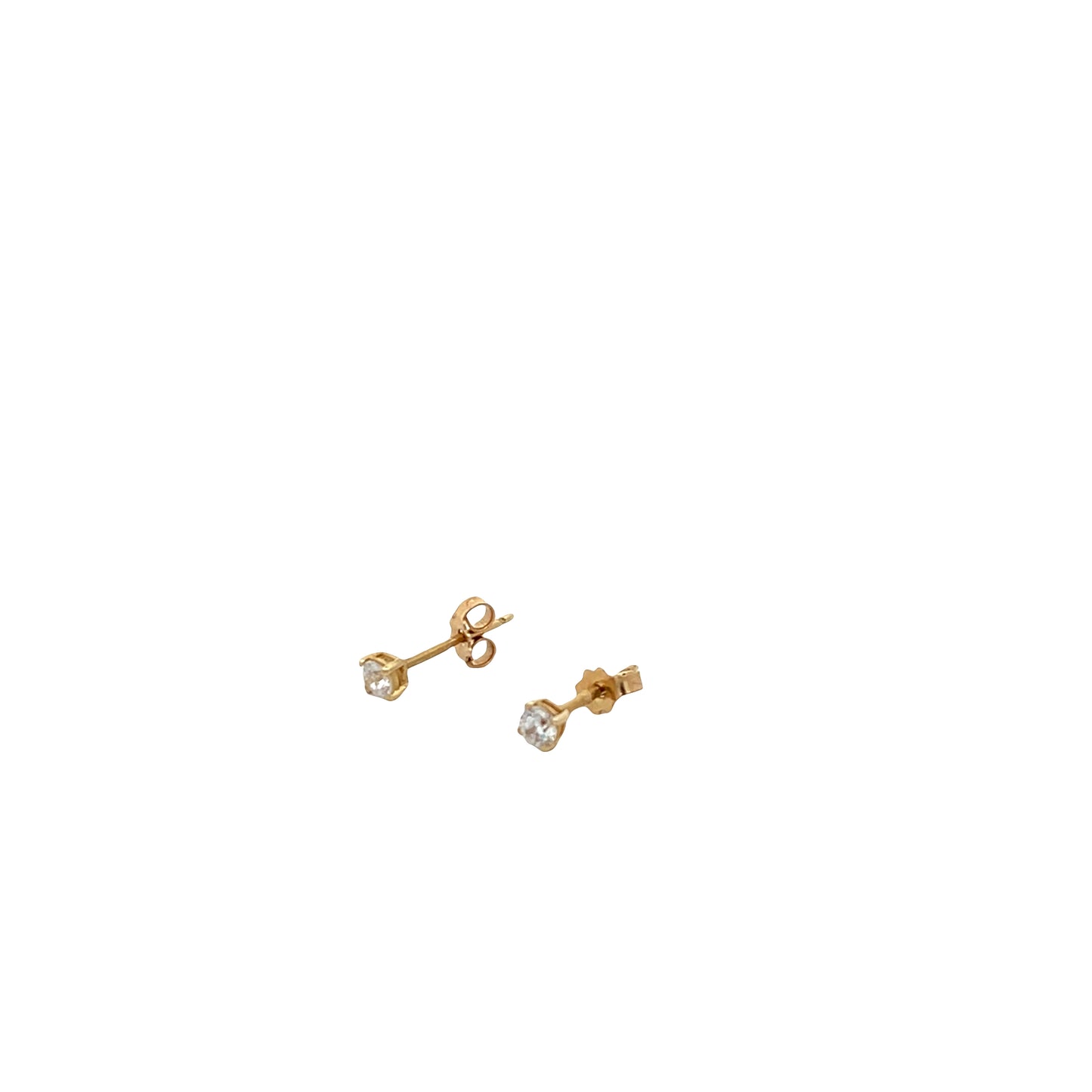 14K Gold Clear CZ Stud 3MM | Luby Gold Collection | Luby