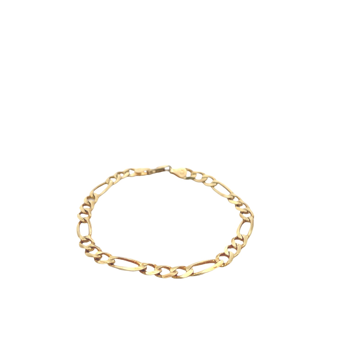 14K Gold Diamond Cut Figaro Bracelet | Luby Gold Collection | Luby