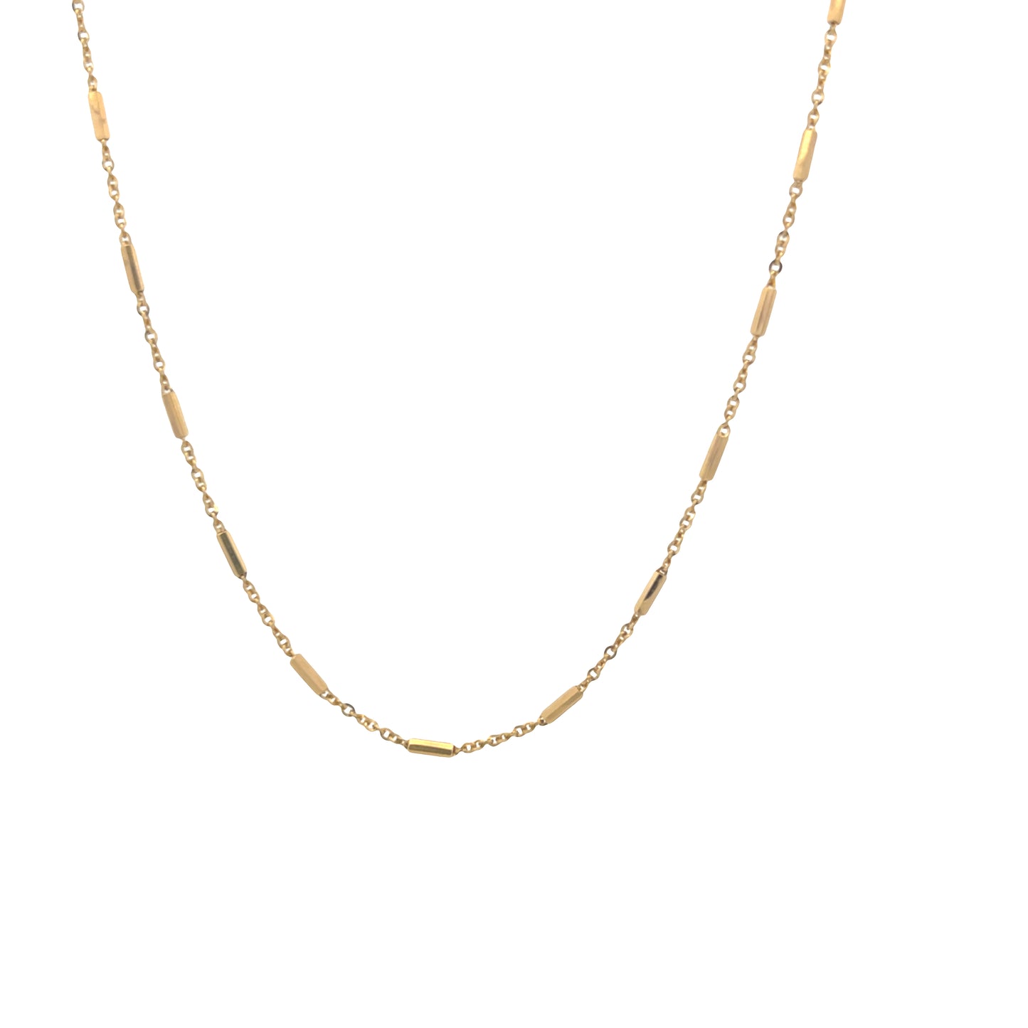 14K Gold Fancy Barrel Links Necklace | Luby Gold Collection | Luby