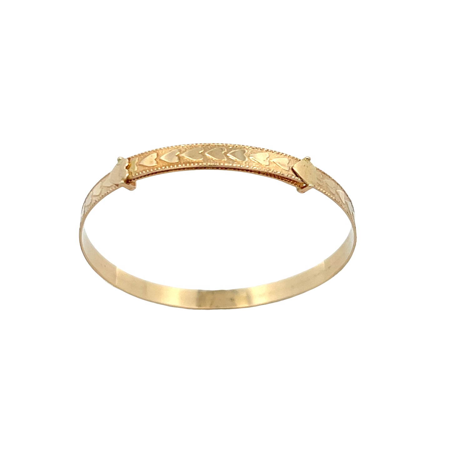 14K Gold Baby Bangle with Heart Shapes | Luby Gold Collection | Luby