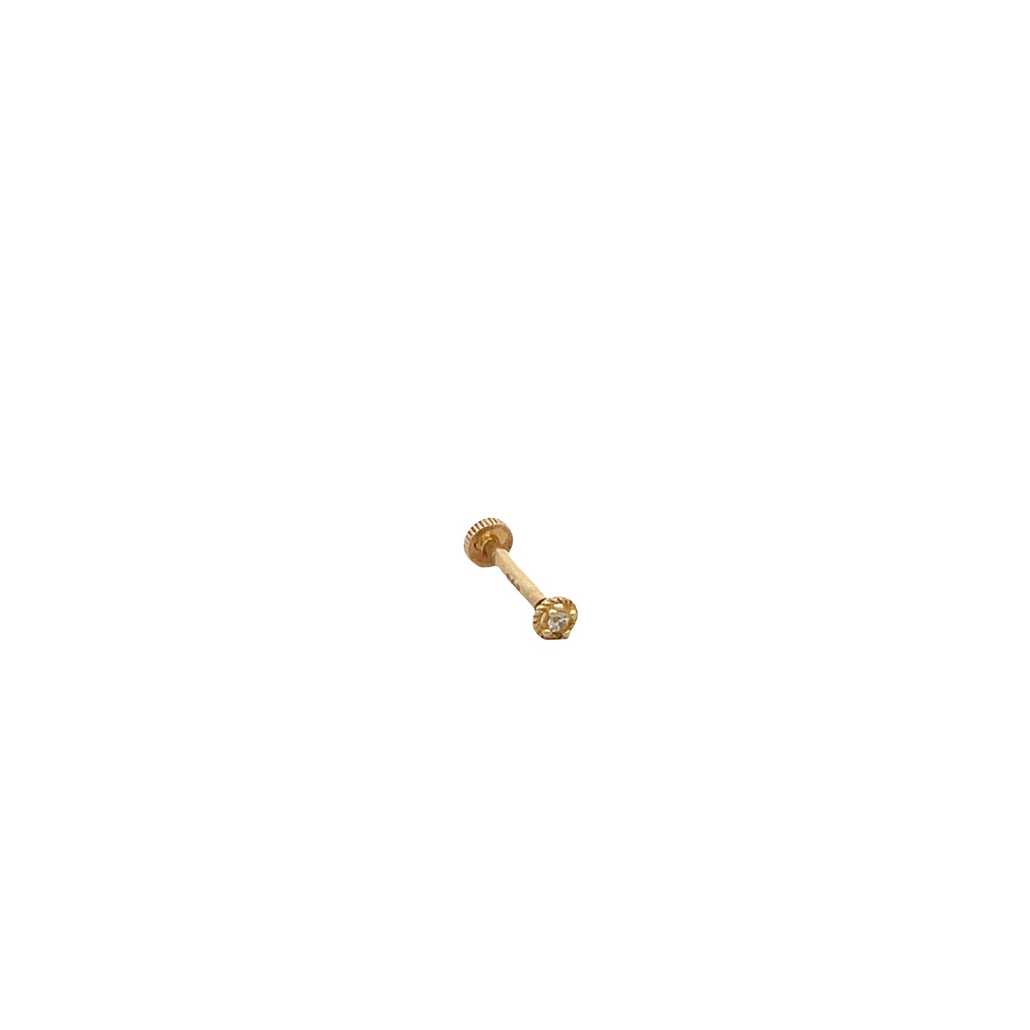 14K Gold Mini Ball Cz Piercing | Luby Gold Collection | Luby