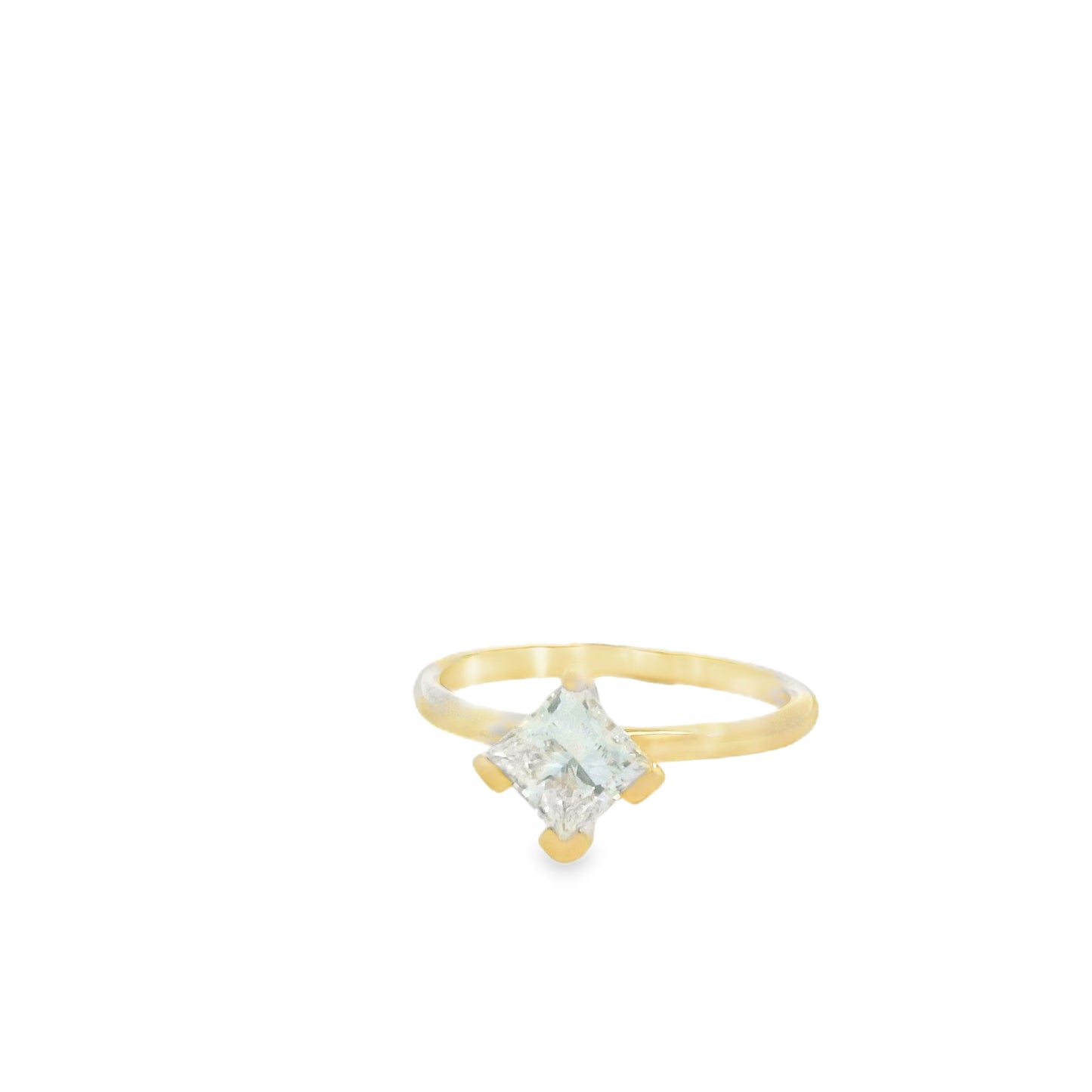 14K Yellow Gold Princess Lab Diamond Cut Ring | Luby Gold Collection | Luby