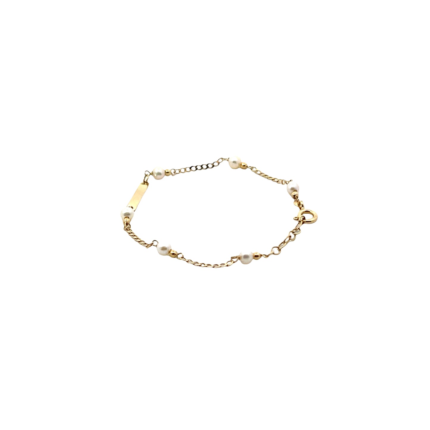 14K Gold Pearl Accents Baby Bracelet