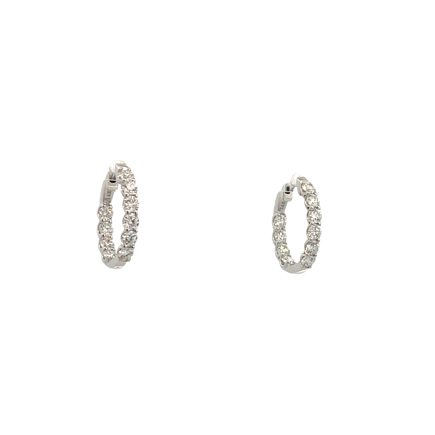 14K White Gold Inside-Out Lab Diamonds Earrings | Luby Diamond Collection | Luby