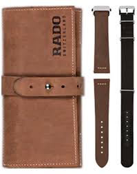 X Captain Cook Leather Pouch Set 42mm Blue and Camel Strap | Rado | Luby