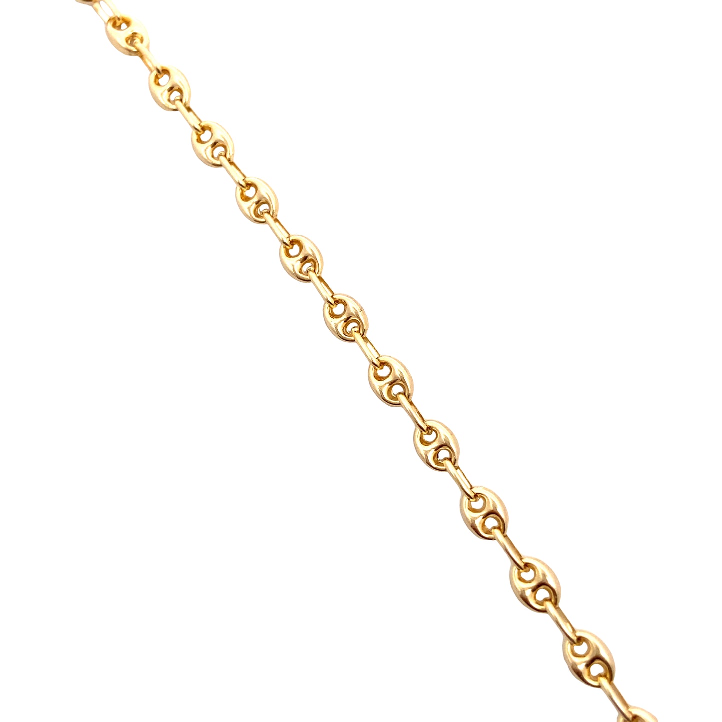 14K Gold Small Coffe Bean Link Bracelet | Luby Gold Collection | Luby